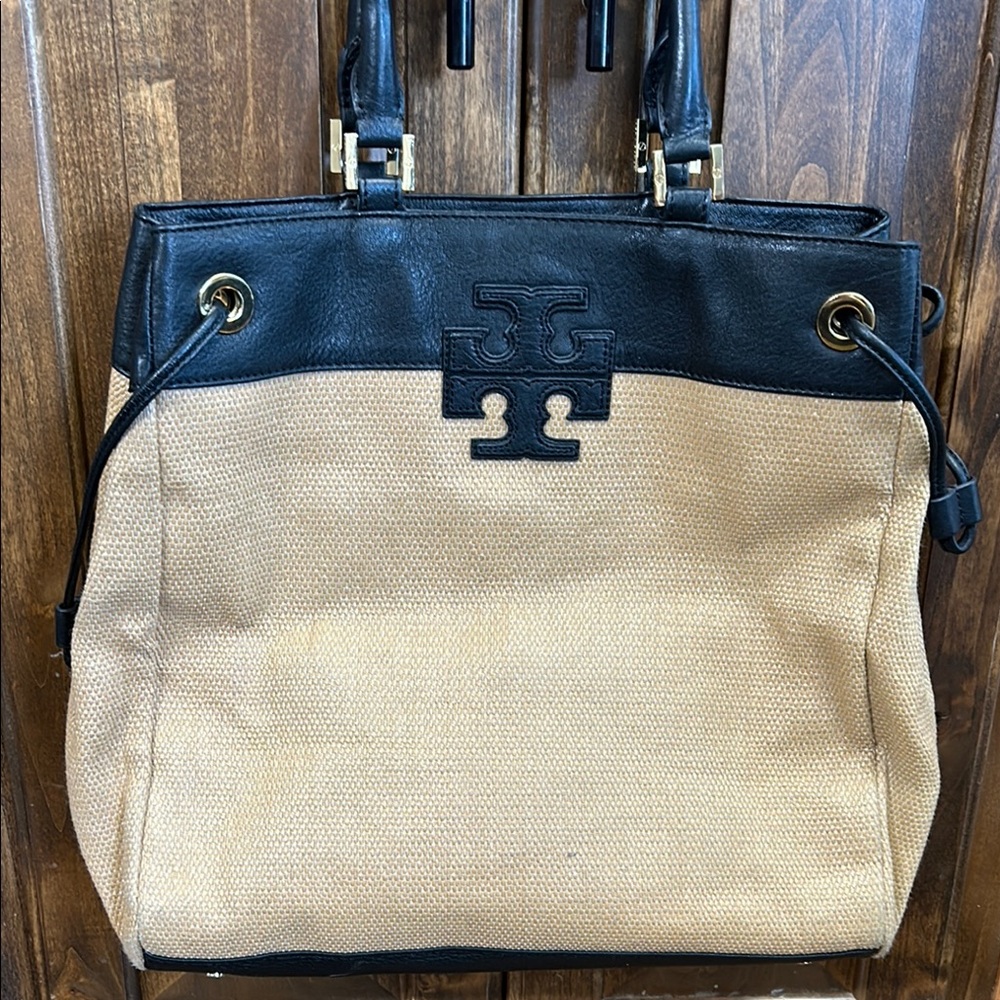 Tory Burch Black and Tan Tote Bag - Picture 5 of 16